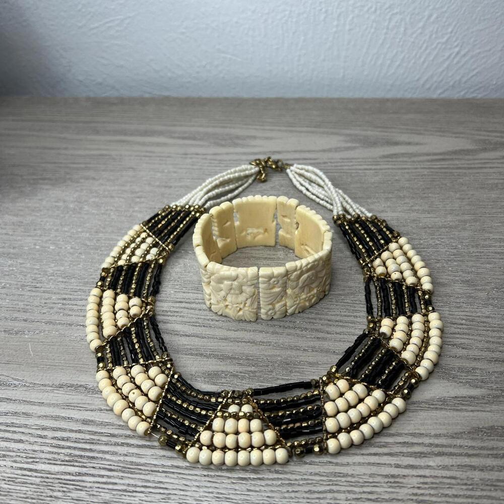 Women's Cream and Gold Jewellery